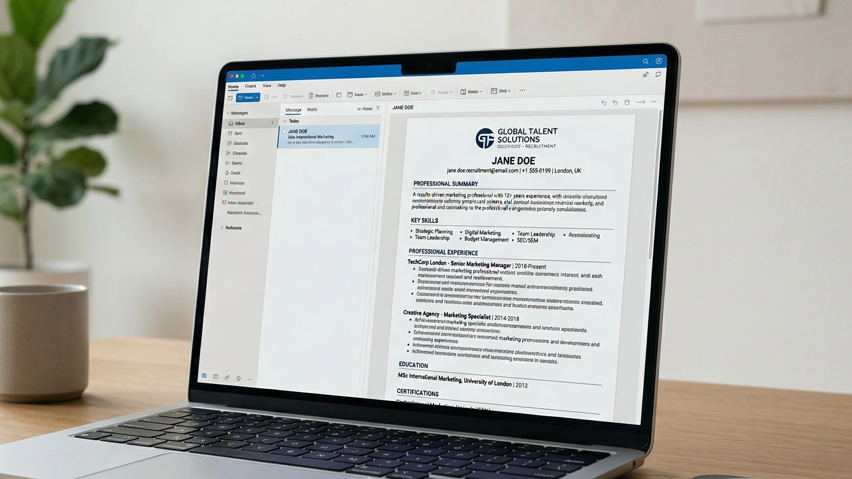 Never Send an Inconsistent CV Again.